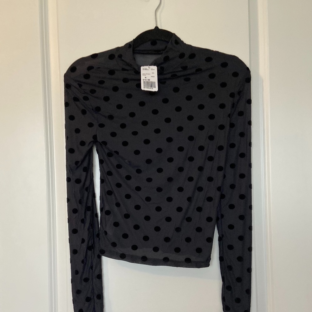 NWT sheer polka dot top